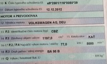 ŠKODA ROOMSTER 1.2 2012 77kW predám Motor CBZ  77kw