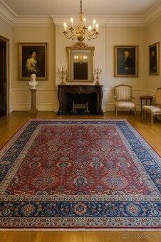 AKCIA🌟Majestátny ručne viazaný hodvábny Isfahan 4,1×3,1 m🌟