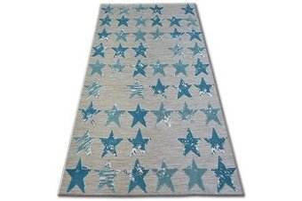 Kusový koberec PP Hviezdy modrý 200x290