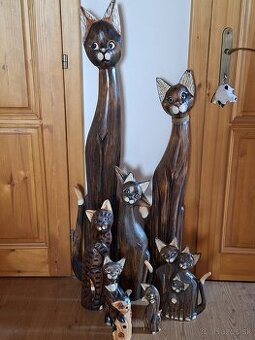 Drevené mačky dekoratívne