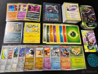 Pokemón PREM. balík A: 100ks kariet v obaloch s EX a Pikachu