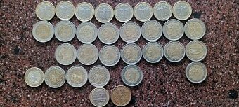 Mince 2 a 1eurove vzácne mince rok 2000 až 2002 aj 1999