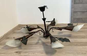 Luster + stojacia Lampa - vintage , rustikalny