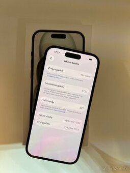 IPHONE 15 BLACK 128GB ZÁRUKA - VEĽMI PEKNÝ STAV