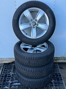 PREDÁM sadu 16" AL disky Volkswagen +zimné pneu CONTINENTAL