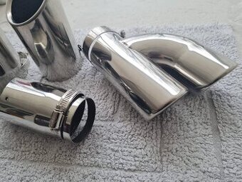 NEREZOVÉ a ČIERNE koncovky na výfuk - dvojitá koncovka