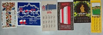 ČSSR, 15ks retro textilne kalendáre