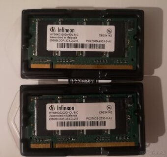 RAMka do laptopu - 2x Infineon 256 MB DDR