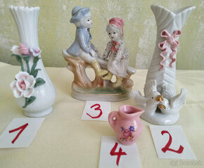 Porcelánové dekorácie- socha, vázy
