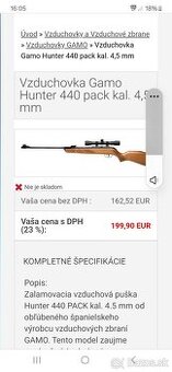 Vzduchovka Gamo Hunter 440 kal. 4,5 mm