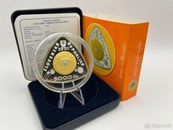 5000 sk začiatok 3. tisícročia proof Zlato striebro platina