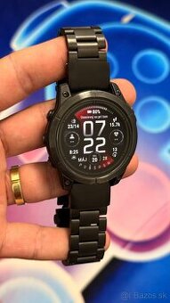 Oceľový čierny 22mm pre Garmin Quick fit