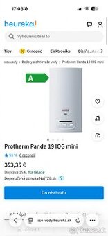 Predám nový prietokový ohrievač Protherm Panda 19 IOG Mini