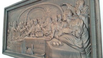 Drevený obraz Posledná večera 87×48cm