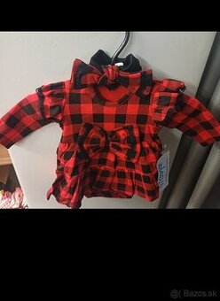 Bodi šaty (karo) s čelenkou, vel 56 - nové