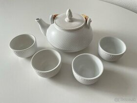 Porcelánová čajová súprava, čajník a šálky - 1