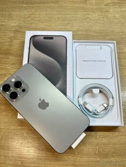 iPhone 15 Pro Max Natural Titanium BATERIE 100% TOP