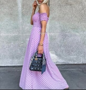 Maxi bodkované šaty greenapple