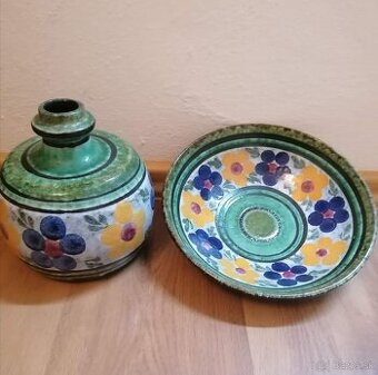 Keramická váza a tanier