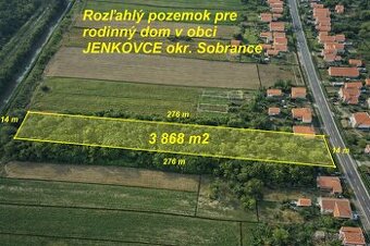 ID-3454 NA PREDAJ Rozľahlý pozemok (3868 m2) JENKOVCE