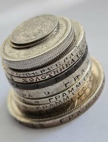 Staré strieborné mince rusko kopejky