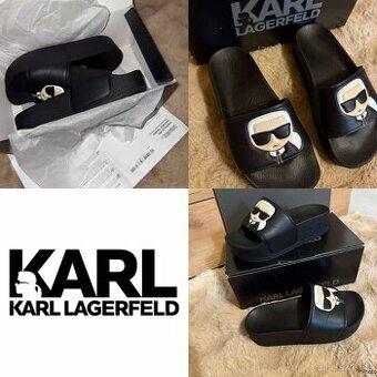 karl lagerfeld platform black luxusne stylove damske slapky