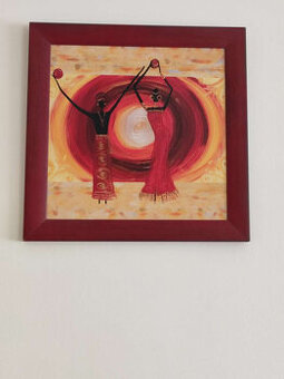 Predam obraz cca 30x30 - drevovláknitá doska