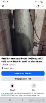 Predám nerezový bojler po domácky vyrobeny hrúbka 0,5cm 105l
