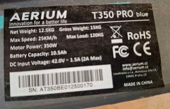 Predám elektrokolobežku Aerium T350 PRO