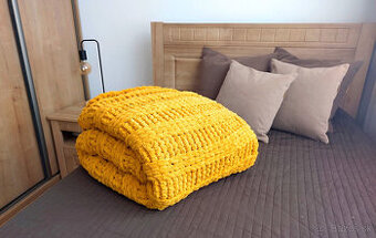 XXL slnečnica pletená puffy deka 160/200 - 1