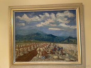 Ján sochor - krajinomaľba - zberačky sena