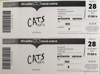 Predám lístky na muzikál CATS