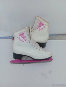 Dámske/dievčenské korčule na ľad bielo-ružové