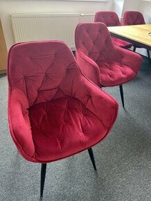 4 ks jedálenká stolička Bria červená/bordová