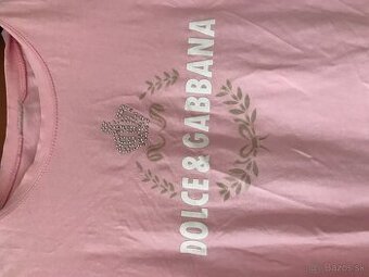 DOLCE&GABBANA pudrove damske tricko S/M