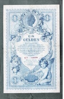 Staré bankovky Rakousko Uhersko 1 Gulden 1888