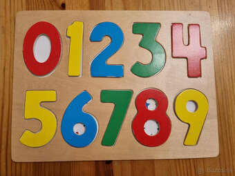 Drevene puzzle/vkladacka (Woody) Cisla
