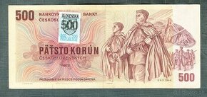 Staré bankovky 500 kčs 1973 SLOVENSKÝ KOLEK, originál, cena