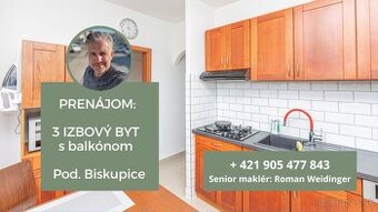 PRENÁJOM: 3-izbový byt, Bodrocká ul., Podunajské Biskupice,