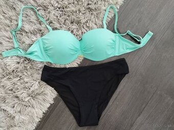 Dvojdielne plavky M/38 - 80/B mätová + čierna