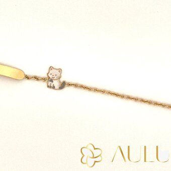 🐱 AULU MeowMini | Zlatý náramok s mačičkou | 14K | 1,46g |