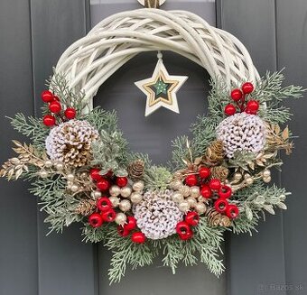 Vianočný veniec 35cm na dvere vianočná dekoracia venček
