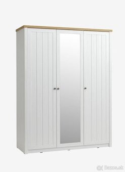 MARKSKEL Šatníková skriňa MARKSKEL 162x210 biela/dubová farb