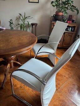 Stoličky -biela eko-koža  -6ks-