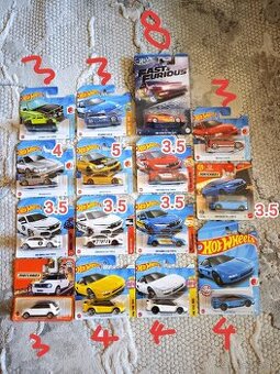 Hotwheels Honda, Mazda, Nissan, Subaru, Toyota