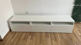 BESTÅ skrinka na TV, biela/Lappviken biela, 180×42×39 cm