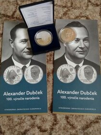 Strieborná minca 10 € Alexander Dubček BK, proof