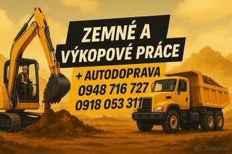 Zemné a výkopové práce minibagrom + Autodoprava
