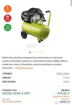 Vzduchovy kompresor dvojvalcovy