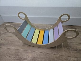 Drevená montessori hojdačka 5v1 - pastel